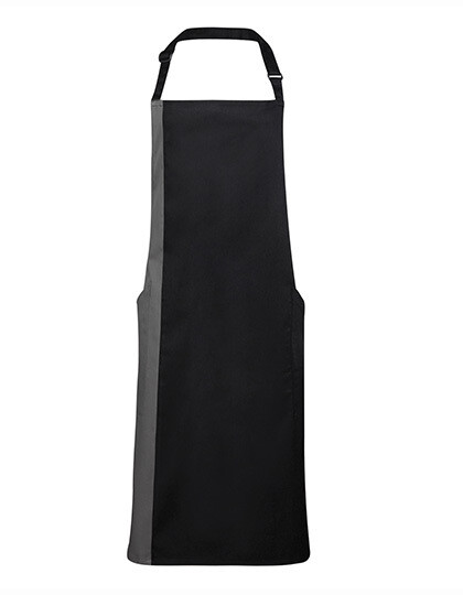 Colours Collection Contrast Bib Apron, Farbe: Black/Dark Grey (ca. Pantone 431)