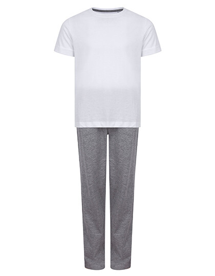Childrens´ Long Pyjamas, Farbe: White/ Heather