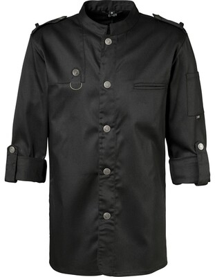 Kochjacke Bikerstyle mit Schulterklappen