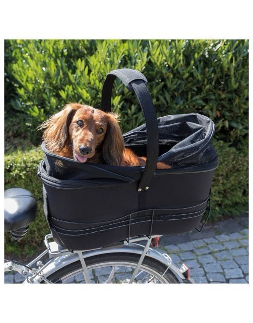 Trixie Fietsmand Long Voor Brede Bagagedragers - Hondenfiets-accessoires - 49x29x60 cm Zwart