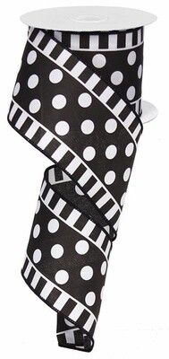 2.5"x10yd Polka Dots and Stipes