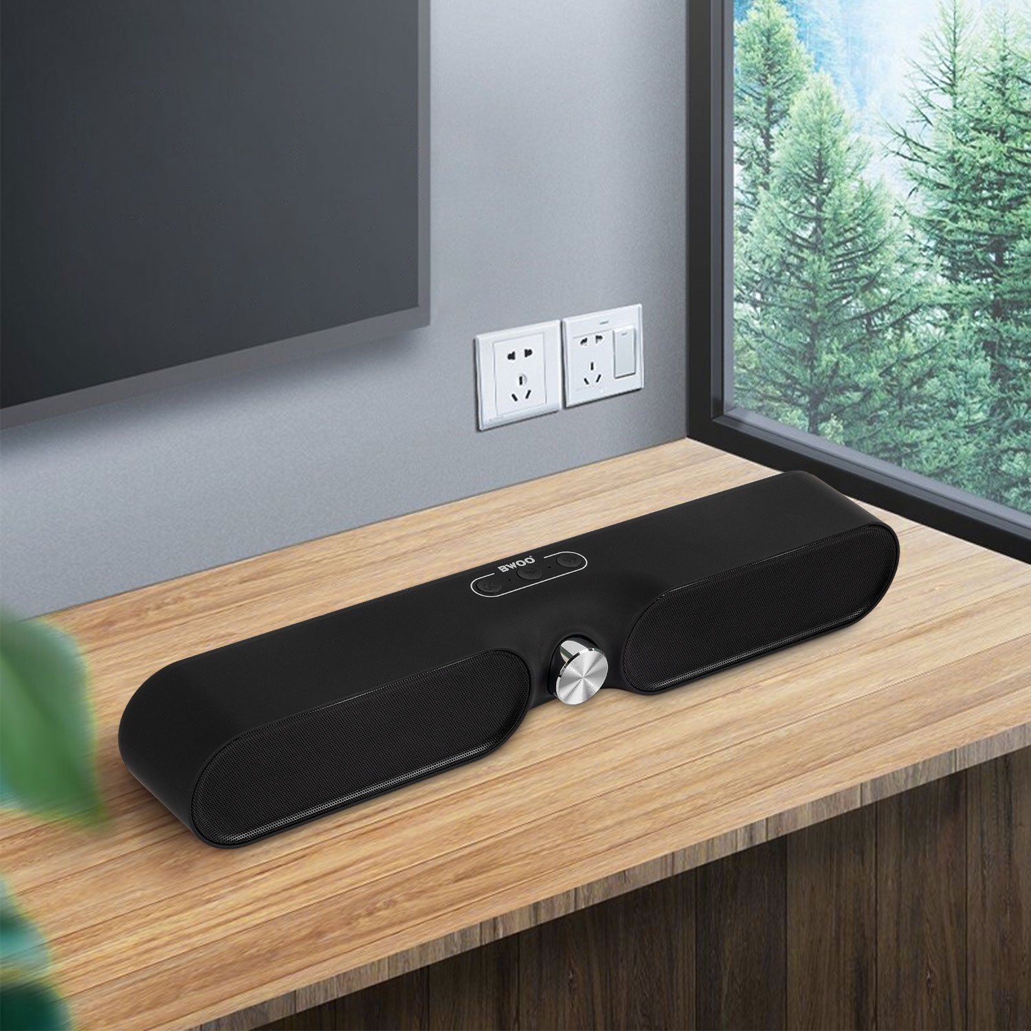 Soundbar Wireless Speaker with Dual Subwoofer BT 5.0