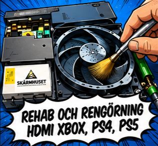 Rehab och Rengörning Hdmi Xbox, PS4, PS5