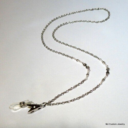 Petite Bow Fleur Link Silver Chain Lanyard