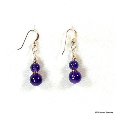 Amethyst Double Gemstone 14k GF Earrings