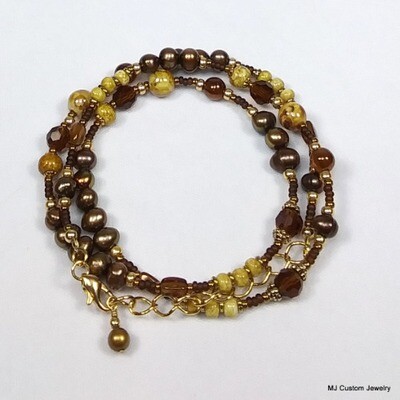 Freshwater Pearl & Topaz Crystal Necklace / Wrap Bracelet