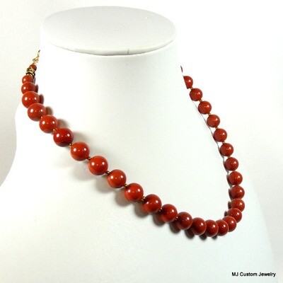 Red Jasper Gemstone Gold Necklace