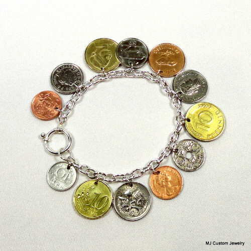 Coins of the World Charm Bracelet