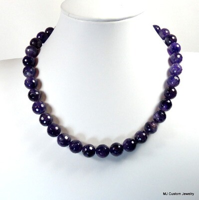 Amethyst Faceted Gemstone Necklace