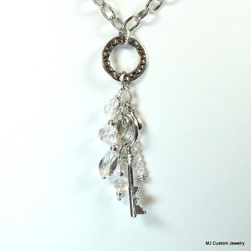 Crystal & Glass Charm Tassel Necklace