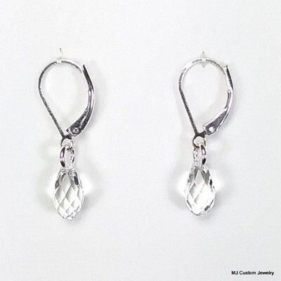 Swarovski Crystal Briolette Leverback Earrings