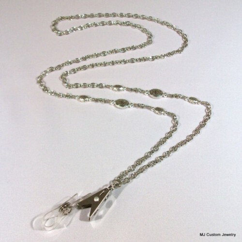 Ladybugs & Flowers Silver Chain Lanyard