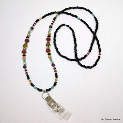 Multi-color Indian Glass Lanyard