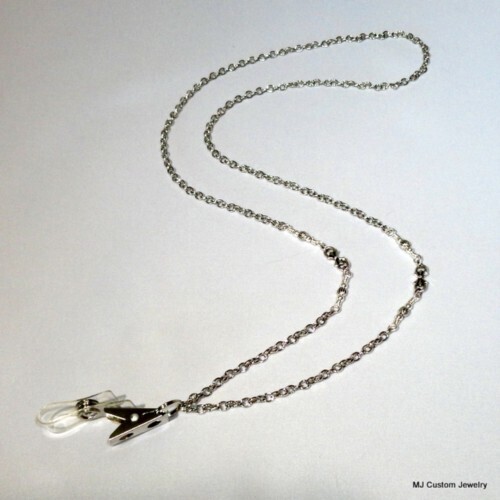 Petite Bow Fleur Link Silver Chain Lanyard