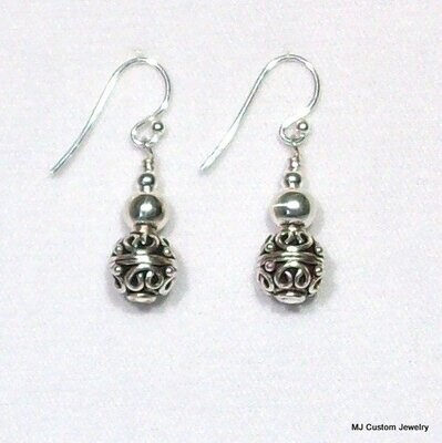 Simply Silver - Bali Silver Focal Bead Earrings