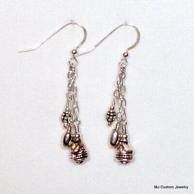 Simply Silver - Birdhouse Chain Dangle Earrings