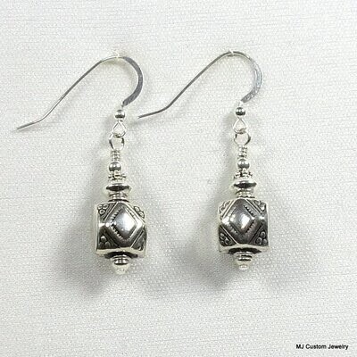 Simply Silver - Bali Silver Fancy Hexagon Earrings