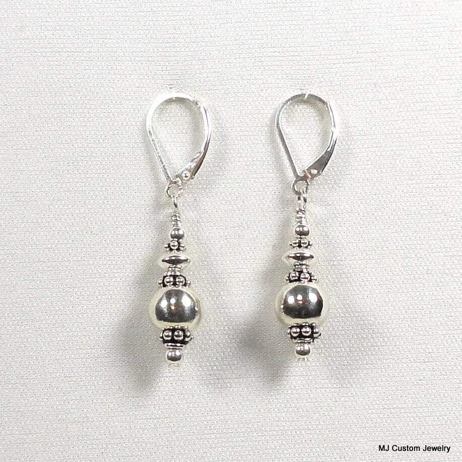 Simply Silver - Bali Silver Double Rondelle Earrings