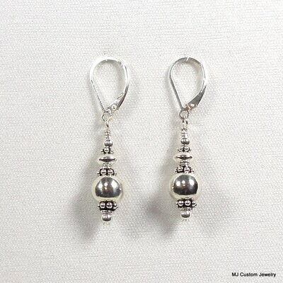 Simply Silver - Bali Silver Double Rondelle Earrings