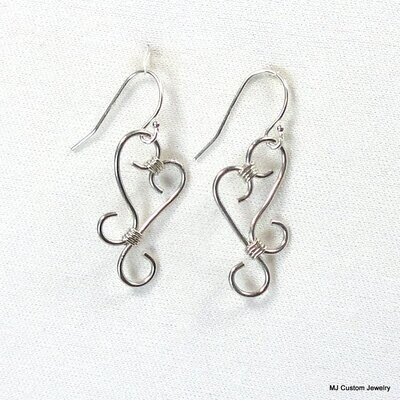 Simply Silver - Filigree Swirl Wire Wrapped Earrings