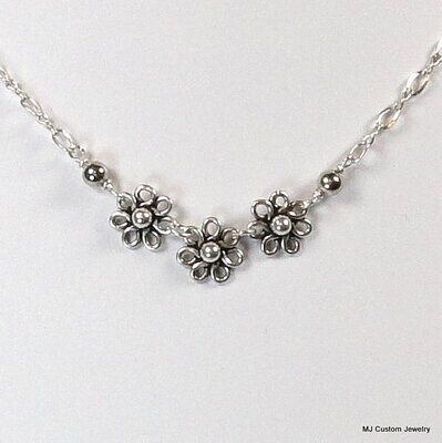 Simply Silver - Bali Floating Flowers Necklace