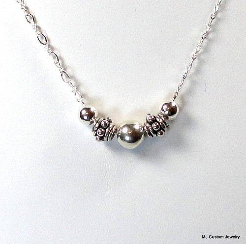 Simply Silver - Bali Barrels & Silver Balls Necklace
