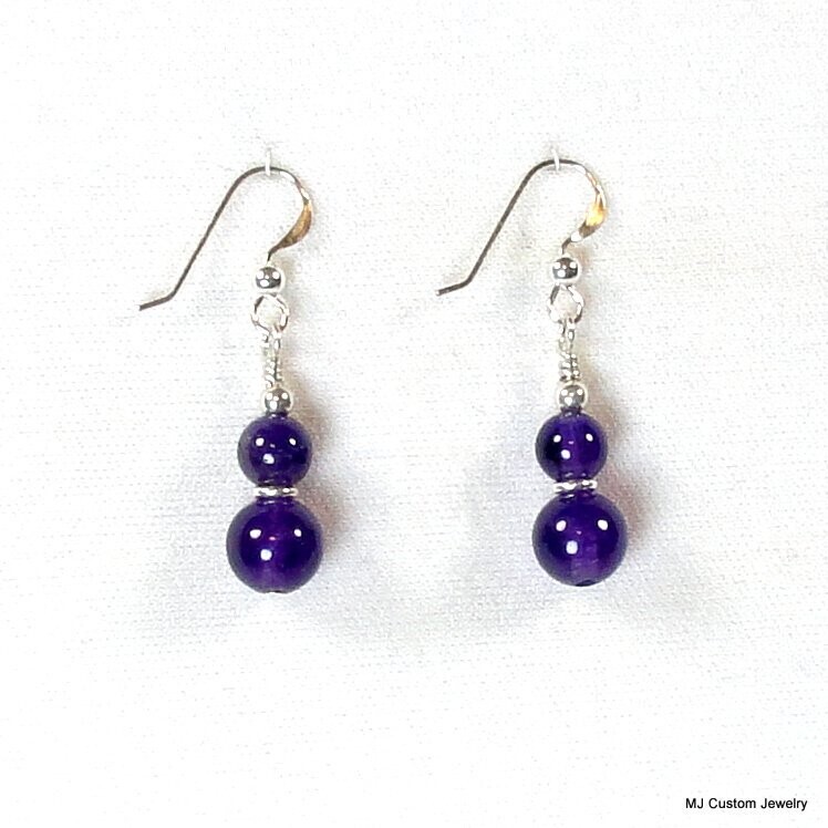 Amethyst Double Gemstone Earrings
