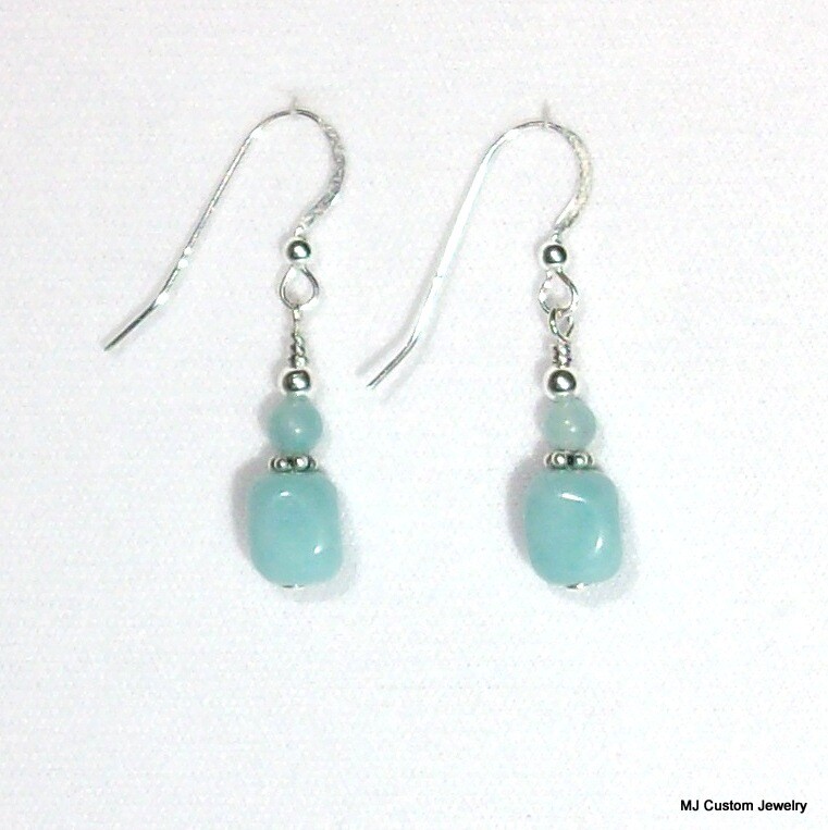 Amazonite & Bali Sterling Silver Earrings