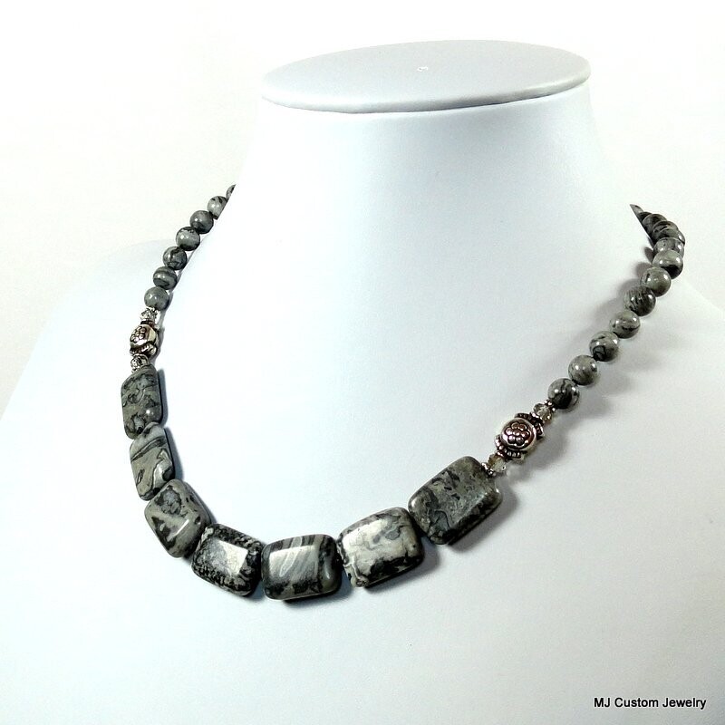 Crazy Lace Agate Rectangles Necklace