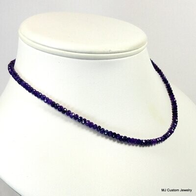 "Amethyst" Faceted Agate Rondelle Necklace