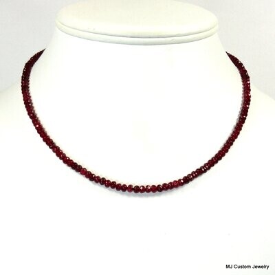 "Ruby" Faceted Agate Rondelle Necklace