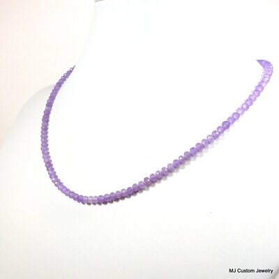 "Lavender Jade" Faceted Agate Rondelle Necklace