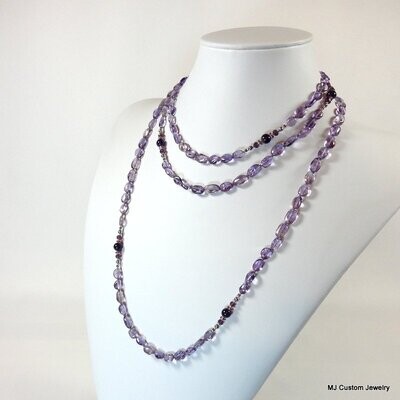 Amethyst Gemstone "Almost Endless" 56" Necklace