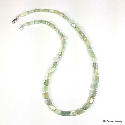 Raw Aquamarine Gemstone Free-form Rectangles Necklace