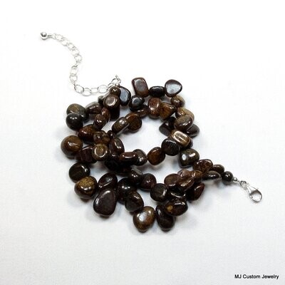 Bronzite Top-drilled Free-form Nugget Necklace
