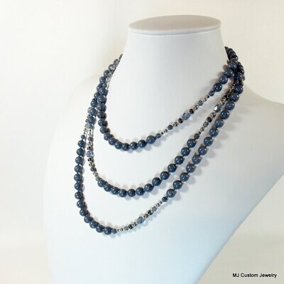 Blue Coral "Almost Endless" 56" Necklace