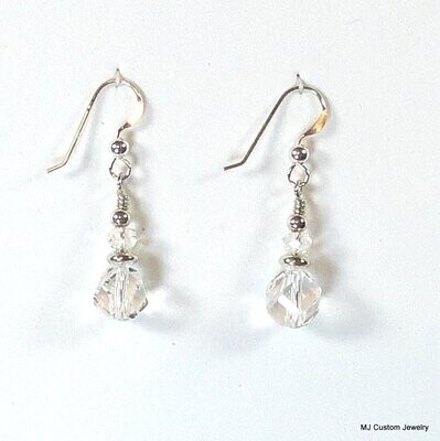 Fancy Helix-cut Clear Crystal Double Earrings