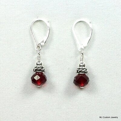 Ruby Lead Crystal & Rope Rondelle Earrings