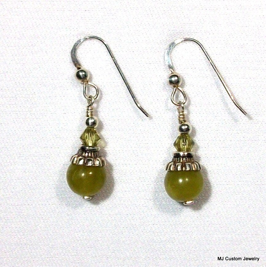 Russian Jade & Rajasthani Silver Earrings