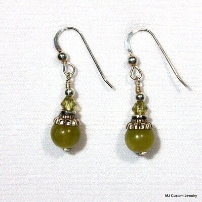 Russian Jade & Rajasthani Silver Earrings