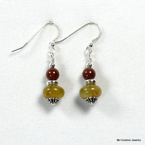 Apple Jade & Fancy Jasper Lantern Earrings