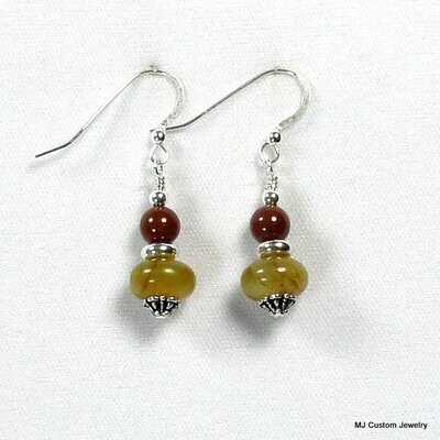 Apple Jade & Fancy Jasper Lantern Earrings