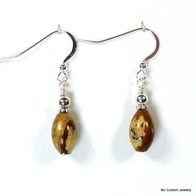 Picture Jasper Melons & Bali Silver Earrings