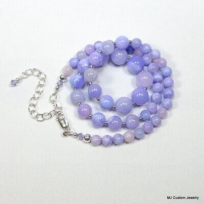 Lavender Persian Jade Graduating Gemstone Necklace