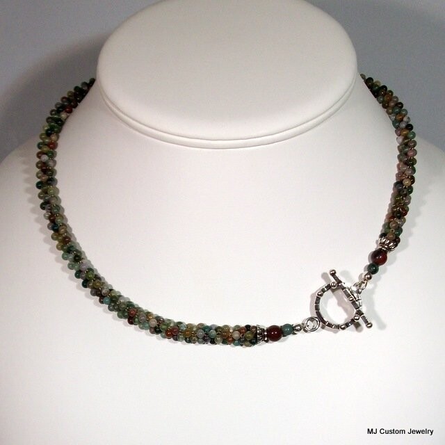 Fancy Jasper Woven Rope Necklace
