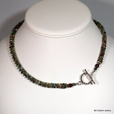 Fancy Jasper Woven Rope Necklace