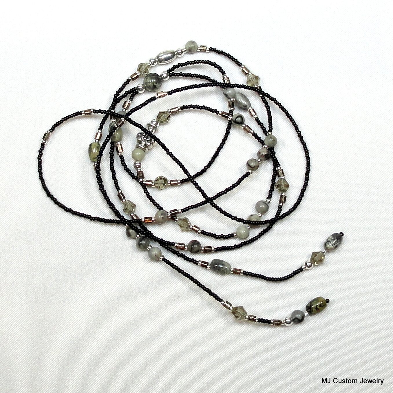 Picasso Jasper & Smoke Crystal 35" Lariat