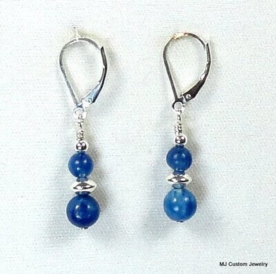 Kyanite Double Gemstone & Silver Saucer Earrings