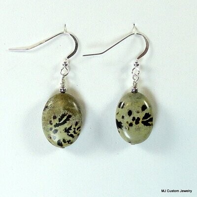 Landscape Stone Flat Oval Earrings