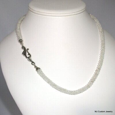 Moonstone Woven Rope Necklace